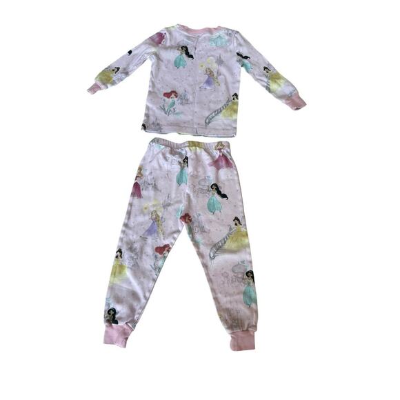 Pottery Barn Kids Pink Disney Princess Castles Organic Cotton Pajama Set Size 2T - Picture 4 of 10